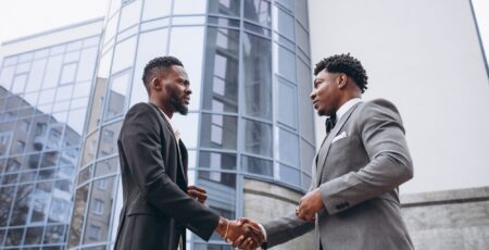 two african businessman meeting together